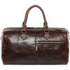 SID & VAIN® borsa da viaggio vera pelle vintage SEATTLE grande borsa da weekend borsone per sport uomo donna marrone prodotto artigianale