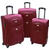 Ormi SLmilano Trolley valigia set valigie semirigide set bagagli in tessuto super leggeri 4 ruote piroettanti trolley piccolo adatto per cabina con compagnie lowcost art.214 (bordeaux)