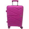 COVERI COLLECTION Trolley Rigido Bagaglio a Mano Espandibile 55x40x20 cm, 4 Rotelle Girevoli 360°, Approvato Compagnie Aeree Low Cost, Scocca ABS Resistente, 27L, Fuxia