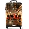 NoBoringSuitcases.com Valigia per Viaggio bambino, Valigia Bambino 55x40x20 cm (Auto da Corsa - Rosso)