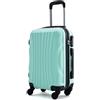 R.Leone Valigia 55x40x23 cm Trolley Bagaglio a Mano 4 Ruota in ABS Wizz, ITA Airways 2037AR (Verde Acqua, Valigia 55X40X23cm)