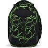 satch match Zaino da scuola dalla 5ª classe, ergonomico, espandibile fino a 35 L, stabile, tasca frontale extra Green - Nero