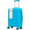 R.Leone Valigia da 1 Fino a Set 3 Bagaglio a mano 55x40x20 Ryanair, Medio, Grande Ultra Strong Antiurto Trolley leggero 8 ruote Polipropilene 9180 (Celeste, S Bagaglio a mano)