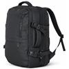 Valigeria.shop Zaino Espandibile da Viaggio Aereo Bagaglio a Mano 44x30x22+10cm cm Borsa da Cabina Leggera Poliestere Imbottito Zaino Porta PC per Ryanair Easyjet ITA Uomo Donna Weekend Lavoro Nero 34L (Mod: 8086)