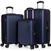 CABIN GO 5513 - Set di 3 valigie - bagaglio a mano da 55 cm, valigia media da 65 cm, valigia grande da 76 cm, in ABS rigido