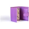 BEDETTI Pratico Portafoglio Unisex in Vera Pelle con Portamonete interno (Viola)
