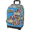 Generico Trolley Zaino Scuola Dream Cross, Sganciabile NUOVE RUOTE SALI SCALE con carrello amovibile TINTAUNITA STUMBLE GUYS CON DIARIO BLU