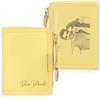 Jeweidea Portafoglio Personalizzato per Donna con Foto Incisa e Nomi Piccolo Portafoglio Bifold con Tasca Portamonete con Cerniera per Mamma, Fidanzata, Regali di Natale Personalizzati (B-Giallo)