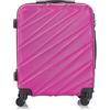 R.Leone Valigia EasyJet 56x45x25 cm Trolley Bagaglio a mano in ABS 4 Ruote 2130 (S 56x45x25cm, Fucsia)