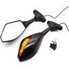 Nqkcuac Specchietti Retrovisori Per Suzuki GSXR GSX-R 600 750 1000 K1 Per K2 K3 K4 K5 K6 K7 K8 Pai Specchio LED Indicatori Direzione Specchi Retrovisori Specchietti Moto(Membrane black)