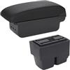 kjjukrhfs Poggia braccio Auto Per Ford Fiesta MK7 2009-2017 Box Portaoggetti Per Bracciolo Auto Bracciolo console centrale(B Black line 3USB)