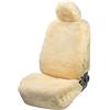 WALSER Premium Coprisedile auto in pelle di agnello Maya, 100% pelle di agnello coprisedile per auto, 1 pezzo di cuoio d'agnello coprisedili veicolo sedili anteriori beige
