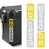 BLACK DOVES GRAPHICS Rifrangenti Adesivi Compatibili con Touratech Valigie laterali di Motorrad R 1250 GS Adventure (bianco-giallo)