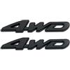EmbemsCar 2 adesivi 3D in metallo nero opaco con logo 4WD e logo 4 ruote motrici