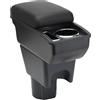 OYHCM Bracciolo Centrale per Renault Dacia Duster I 2010-2015, Doppio Scomparto, Pelle Nera, Facile da Installare, Accessorio Auto Personalizzato