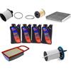 AOQ ORIGINAL QUALITY AOQ - Kit tagliando 5 FILTRI COMPATIBILE CON FIAT 500X 1.3 MULTIJET DIESEL, (312), EURO6 CON 4 LITRI LUBRIFICANTE 5W40 E FILTRO ABITACOLO AI CARBONI ATTIVI