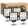 RIGIDON 4 Pcs Faro da lavoro led, 4 Pollici 48W Quadrato Fari Led 12V 24V, Bianco Ambra Spot Luci di Lavoro a Led per Auto Fuoristrada Trattore Moto Camion SUV ATV 4x4 lampada, Faretti Fendinebbia