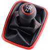 NICOLIE 5/6 velocità Pomello del Cambio Leva del Cambio Gaitor Avvio in Pelle Pu Compatibile con VW 2003-2008 Golf 4 IV Mk4 GTI R32 Jetta - 5 velocità-Rosso