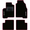 QUEMAR Tappetini Auto per Panda Pandina III, Bordo Fucsia, 2 Ricami | dal 2012 / anche Hybrid / Kit Tappeti Moquette e Gomma su Misura / Set 2 Anteriori + 2 Post. / Ricami e Colori Personalizzati