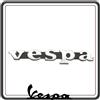 GSC RICAMBI SRL TARGHETTA SCRITTA LOGO FREGIO ANTERIORE PER VESPA 50 - VESPA 50 R - VESPA 50 SPECIAL - VESPA 90 - VESPA ET3 125 PRIMAVERA - VESPA PX 125 150 200