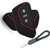 ATFIGII custodia per chiave per VW Golf 8 Tiguan ID.3 ID.4 per Seat Leon per Cupra Formentor per Skoda Octavia Kodiaq custodia per chiave in silicone per auto 1 pezzo Nero Rosso