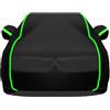 Chihen Telo Copriauto per Jee Renegade Telo Auto,Copri Auto per Esterno Impermeabile Antipolvere Anti UV Anti Vento Copertura Personalizzato con Zip Laterale E Strisce Riflettenti,Black