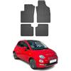 OMAC Tappetini in Gomma Compatibili con FIAT 500 500C 2007-2020 Tappetini Auto Gomma Nero 4tlg