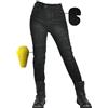 SHUOJIA Pantaloni Moto Donna, Pantaloni da motociclista Elasticizzati Pantaloni da motociclista protettivi da gara slim fit Jeans da Moto con 4 imbottiture protettive rimovibili (Black,4XL)