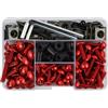 PQAIECXD Moto Viti Compatibile Con Transalp NX 650 FMX 650 XRV650 TRX 300EX Moto Corpo Carena Bullone Kit Viti Viti Dadi Vite Moto 190 PZ(Red)