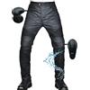 SHUOJIA Jeans da moto Pantaloni rivestiti slim retrò da uomo - impermeabile e antivento Pantaloni protettivi pantaloni moto uomo per corse motociclistiche e guida con protezioni (Black,4XL)