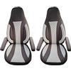 BREMER SITZBEZÜGE Coprisedili per pilota, compatibili con camper Hymer Ducato, accessori per camper | Set di 2 coprisedili con braccioli in marrone/beige | WPL411