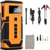 Hasaller Avviatore di emergenza wireless per auto, 8000 A, 12 V, con pompa ad aria, batteria portatile da 150 PSI, batteria portatile con luce a LED, gonfiatore per veicoli, moto, biciclette, palle