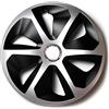 IMJ-Global Set 4 Copricerchi 15 Pollici Borchie Nero Argento Misto Coprimozzo Modello ROCOMIX