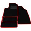 Generico Tappetini compatibili con Fiat panda 169 2003-2012, bordo rosso, kit tappetini auto personalizzati, set tappeti in velluto, tappeto auto