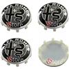 VS 4 Tappi Coprimozzo 60mm Compatibili con ALFA ROMEO Giulietta Giulia 147 159 146 156 Brera Stemma New Black Nero