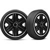moto-MOLTICO Moltico Copricerchi - Set Copricerchi Universale 4 Pezzi - Adatto a Tutti i Cerchi in Acciaio - Copri Cerchioni - Anello di Sicurezza Regolabile - Nero - 15 Pollici