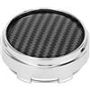 A ABSOPRO Tappi centrali ruota Coppe mozzo Cerchi Coppe mozzo Cerchi OD: 66mm/2.60 Coppe ruota Copricerchio Plastica Argento 1 Pezzo per Ford con Adesivo in fibre di Carbonio Nero Modello