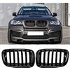 TOOWGM Griglia per griglie di aspirazione del paraurti anteriore nero lucido per auto per BMW E70 E71 X5 X6 2007-2013