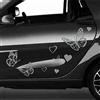 Pimastickerslab Kit 26 adesivi CUORE FARFALLE FIORI auto moto compatibile con PANDA 500 YPSILON SANDERO C3 PUMA YARIS PUNTO 208 AYGO SMART MINI Cod.1810 (074 GRIGIO MEDIO)