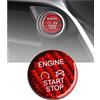 ontto Auto Start Stop Engine Pulsante Interruttore Coperchio Adesivo Adatto per Ford Focus 2015-2018 Kuga 2013-2019 Fibra di Carbonio One Button Interruttore Pulsante Sostituzione Trim Accessori Rosso