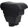 OYHCM Bracciolo centrale per Opel Corsa F 2019-2026,3 USB,Ergonomico | Per Opel Corsa F Bracciolo, 2 USB + USB-C, Bracciolo ergonomico, Doppio vano portaoggetti, Coperchio scorrevole, Pelle PU