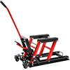 TESUGN sollevatore per moto, 680 kg, cavalletto di montaggio idraulico pieghevole, piattaforma per ATV Quad, supporto di montaggio per sollevatore moto (rosso)