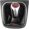 LUEVYM Copertura Leva Cambio Per Golf 5 6 R32 Per GTI GTD Per Jetta MK5 MK6 Per Scirocco Pomello Del Cambio Con Cuffia In Pelle(6 Speed)