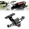 WYBFC Portatarga Moto per Benelli BN 125 2018-2024, Porta Targa Moto Regolabili con Luce LED Targa Staffa Telaio