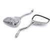 WALKFB Specchietti Per Kawasaki Per Vulcan VN 750 800 900 1500 1600 Specchietti Retrovisori A Mano Con Teschio In Metallo Cromato Classico