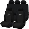 Rebeca Shop Coprisedili auto universali Made in Italy - Racing - schienali posteriori con 2 zip - airbag compatibili in vari colori made in Italy (Nero/Nero AP)