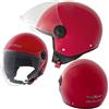 A-Pro Casco Jet Moto Scooter Visera Antigraffio Rosso Backline ECE 22-06 L