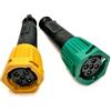 MelTruck Connettore Baionetta M10 5 6 Poli Fanali Posteriori Rimorchio - Giallo Sinistra/Verde Destra/Set con senza Cavo