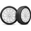 moto-MOLTICO Moltico Copricerchi - Set Copricerchi Universale 4 Pezzi - Adatto a Tutti i Cerchi in Acciaio - Copri Cerchioni - Anello di Sicurezza Regolabile - Bianco - 15 Pollici