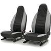 Auto Accessori Lupex Coprisedili auto compatibili con Smart Fortwo, Tessuto Policotone, Coppia Anteriore (Nero - Grigio Chiaro)